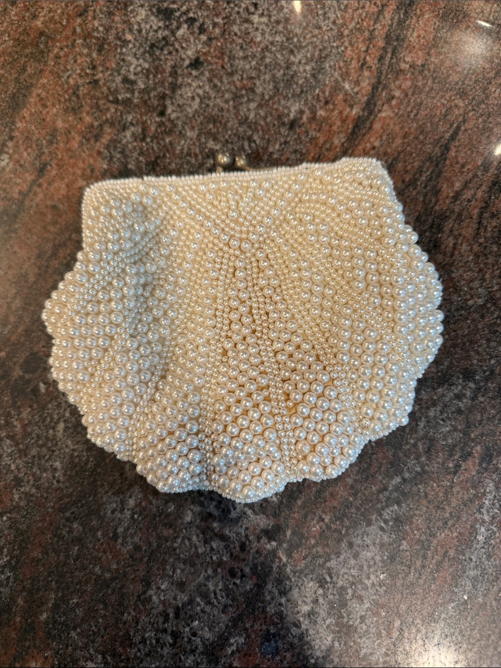 Pearl Beaded Shell Clutch - Ivory